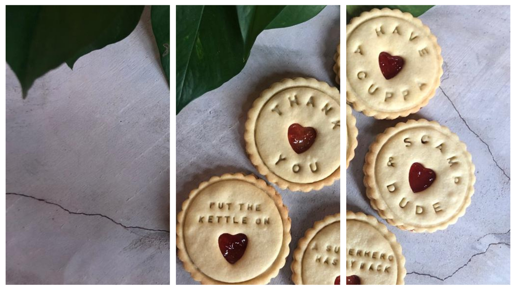 Branded jam biscuits made by The Biskery