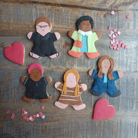 Fondant biscuits of women for International Women's Day