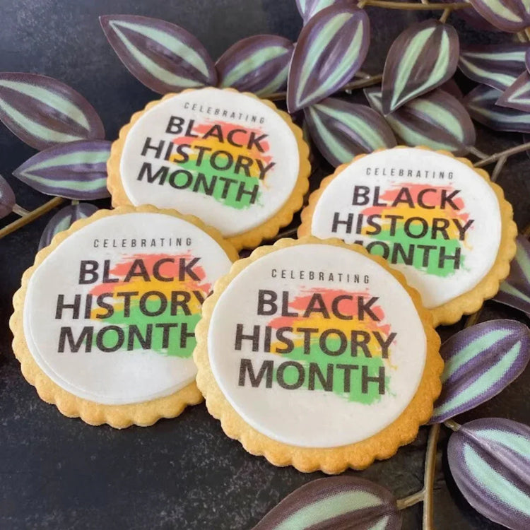 Printed biscuits that says Black History Month
