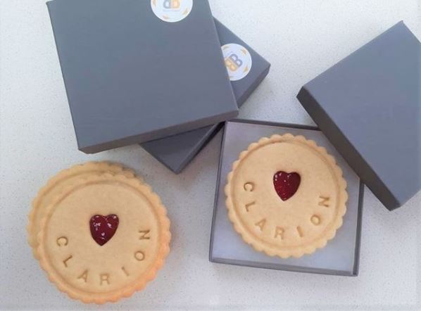Clarion Solicitors Valentine biscuits for employees - The Biskery