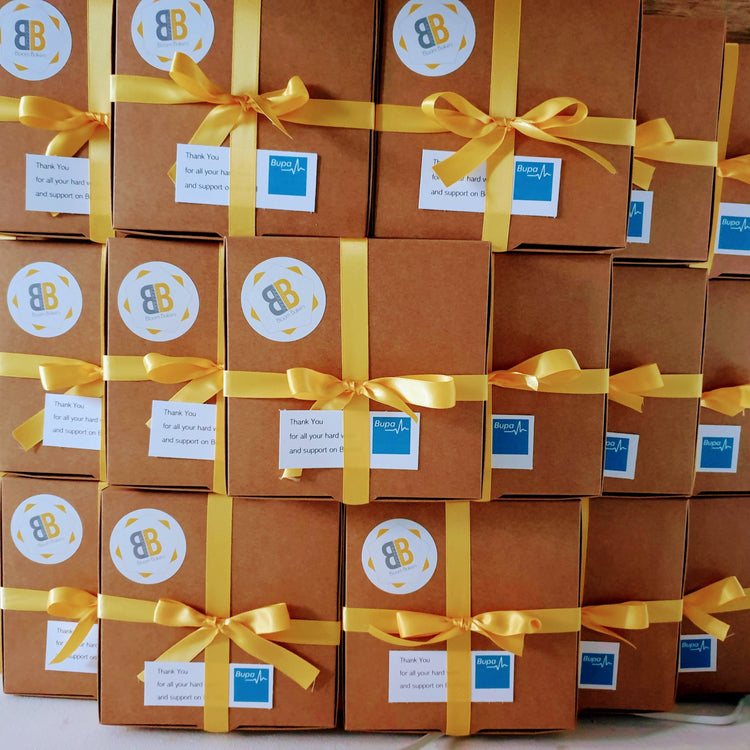 Handmade thank you biscuits for private healthcare provider Bupa - The Biskery