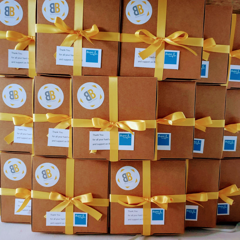 Handmade thank you biscuits for private healthcare provider Bupa - The Biskery