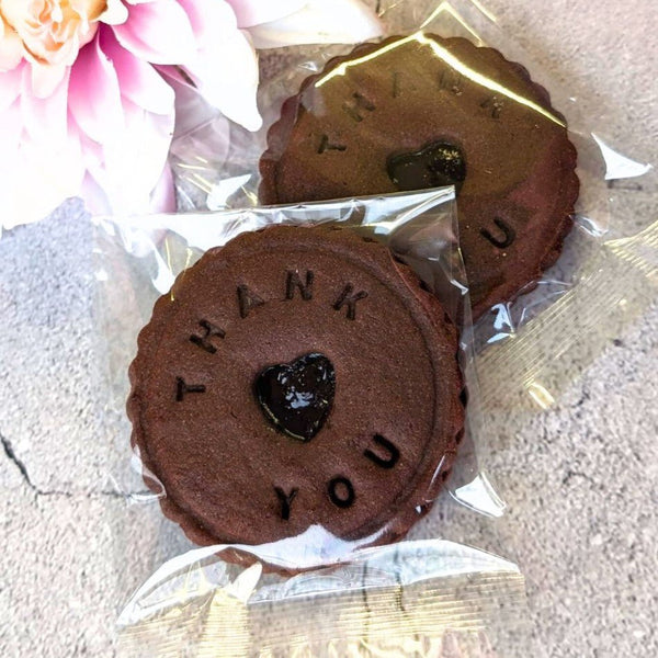 (10 - 100) Impressed Branded Chocolate Jam Biscuits - The Biskery