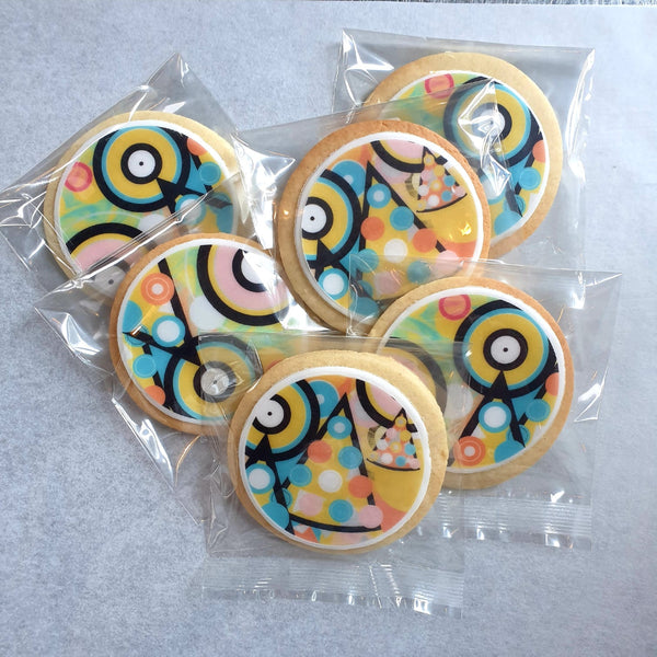 Individually wrapped  sustainable logo biscuits for beer brand