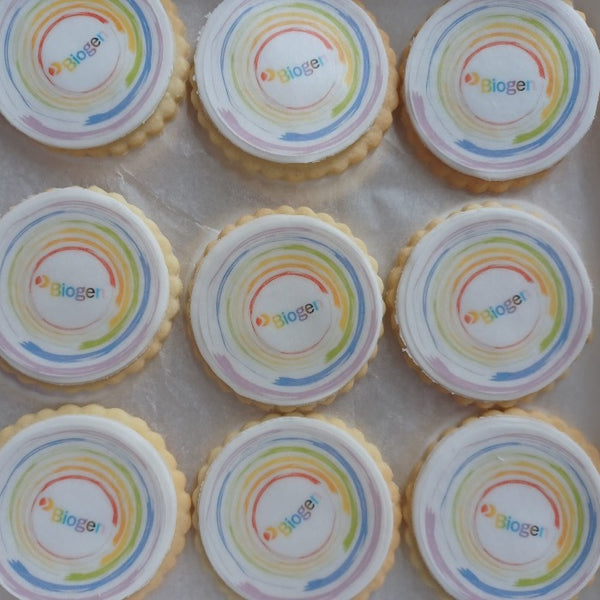 Branded printed Pride biscuits made by The Biskery