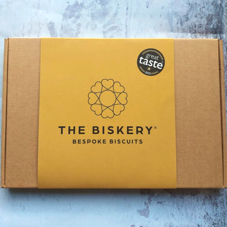 Personalised Welcome box of 12 biscuits in premium gift packaging