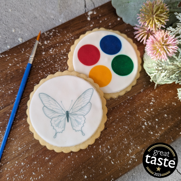 Personalise biscuits with painted icing! Fun DIY biscuit decorating kit for parties and gifts.
