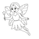 Black and white Fairy with intricate wing patterns, perched on a white background.