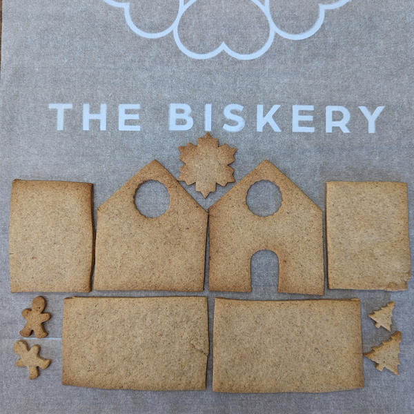 DIY Kits from The Biskery Company, featuring a small gingerbread house, perfect for creative and festive fun.