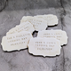 Handmade plaque biscuit with names and wedding date engraved on it. Bespoke and with free shipping.