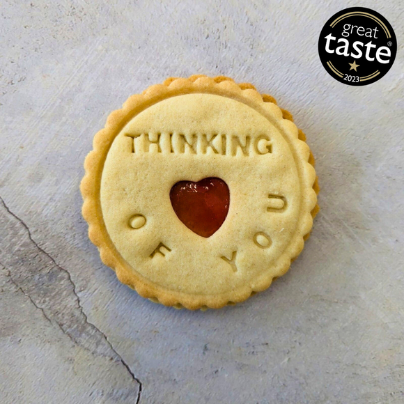 Individual 'Thinking of You' Biscuit on the table