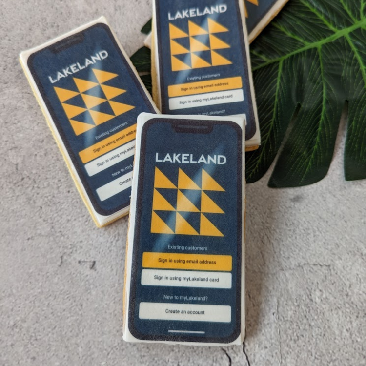 Rectangular branded phone artwork personalised biscuits