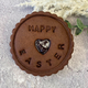 Happy Easter chocolate biscuits with cherry jam inside