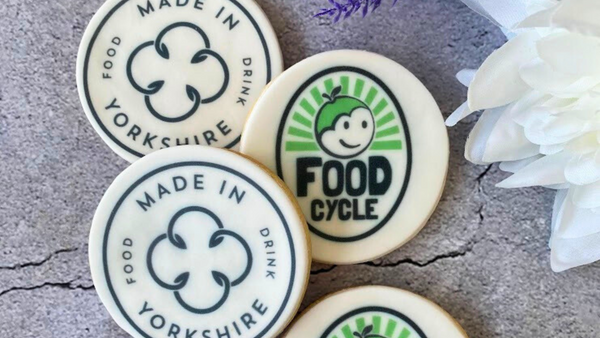 Printed Branded Fondant Biscuits are on the table.