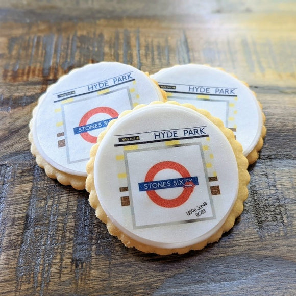 Rolling Stones branded Company logo biscuits made by The Biskery