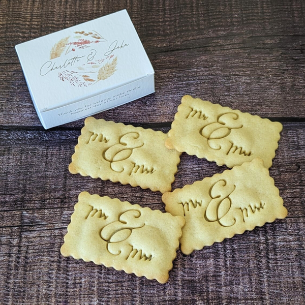 Bespoke Wedding Butter Biscuits MR&MRS