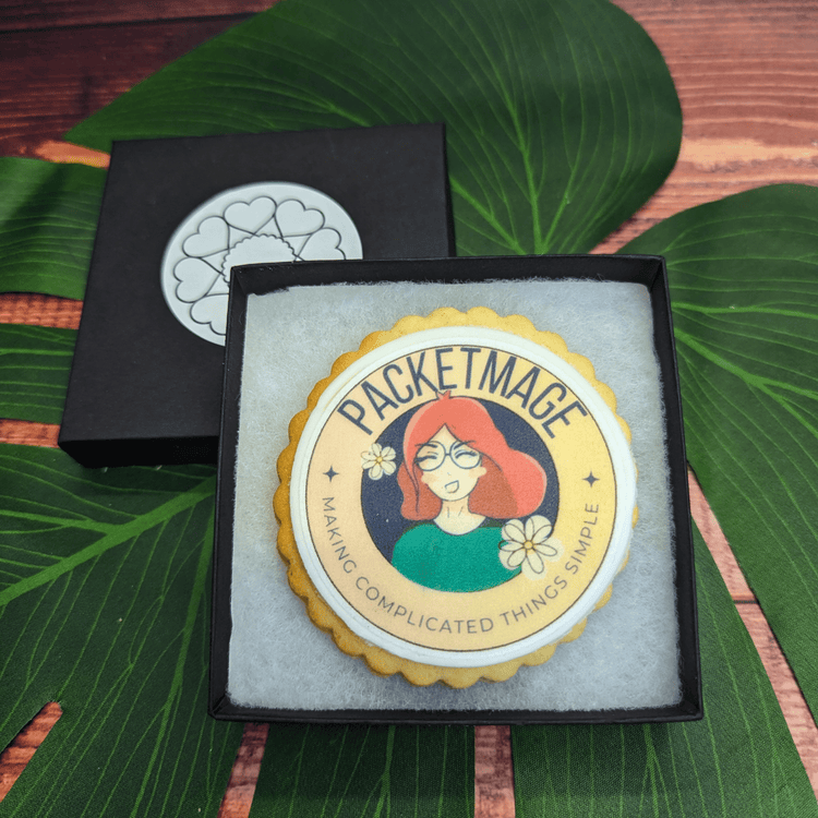 Company Logo Biscuits in Small Box - The Biskery