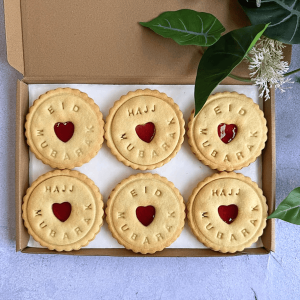 Eid & Hajj Mubarak Jam Biscuits – Box of 6 - The Biskery