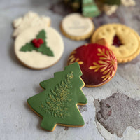 Festive Christmas Biscuit Selection Box: Christmas tree biscuit, bauble biscuit, holly biscuit - The Biskery
