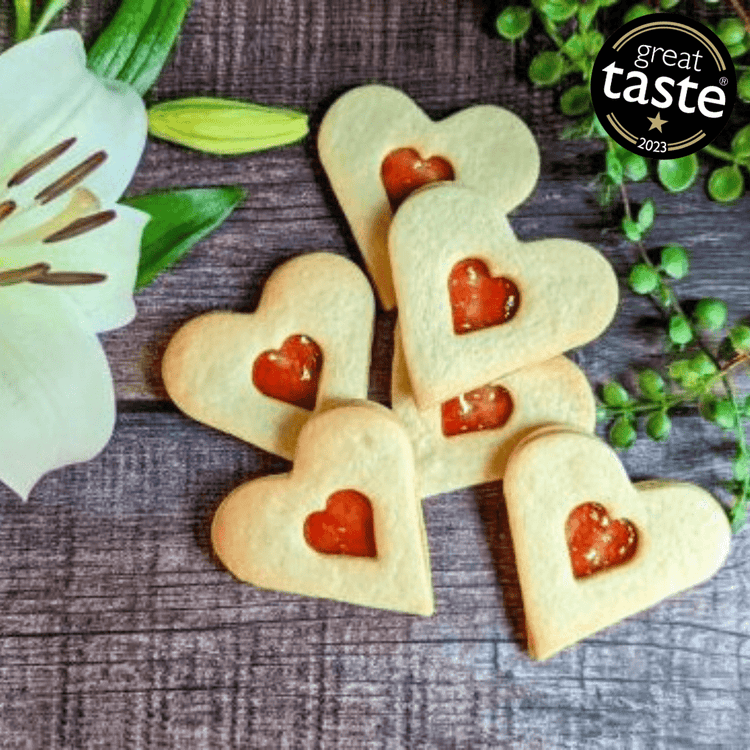 Heart Shaped Jam Biscuits - The Biskery