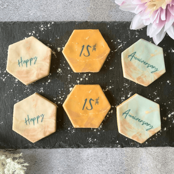 Iced Anniversary Biscuits - The Biskery