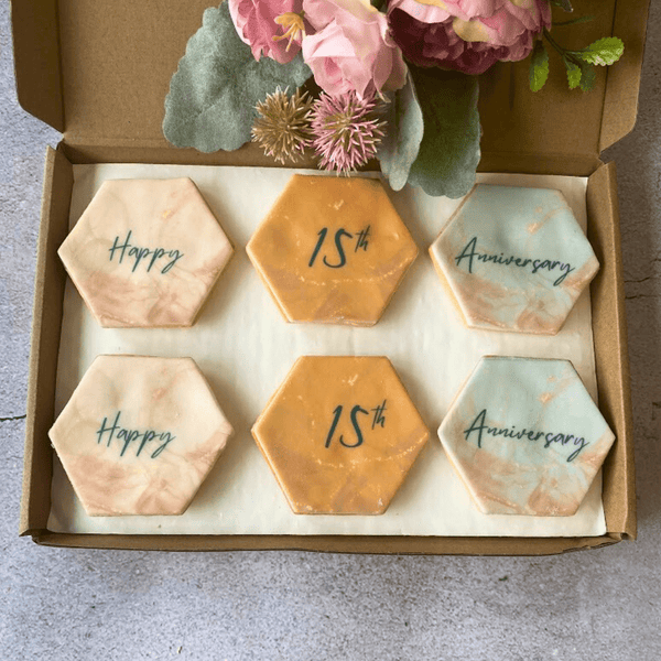 Iced Anniversary Biscuits - The Biskery