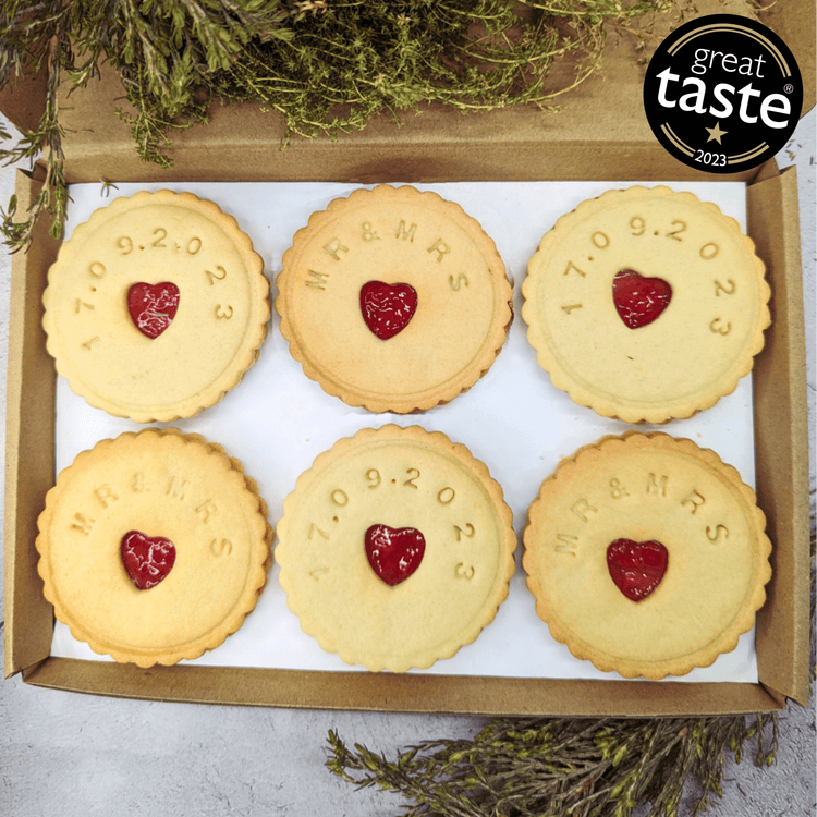 Personalised Jam Wedding Date Biscuits - The Biskery