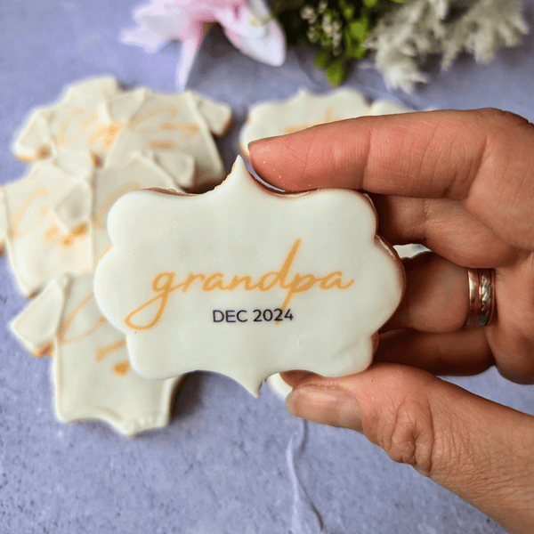 Pregnancy Announcement Iced Biscuits - The Biskery