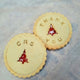 Christmas tree impressed branded jam biscuits