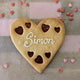 Giant Valentine's Heart Biscuit with the name Simon on it has."