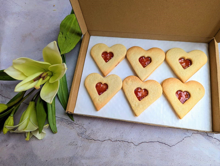 Heart Shaped Jam Biscuits - The Biskery