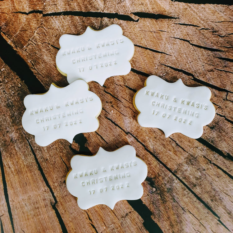 Plaque Christening Biscuits - The Biskery